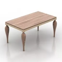 Wood Table Antique Leg 3d model