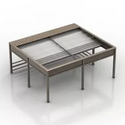 Square Pavilion Outdoor Building 3d model