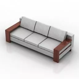 Waiting Sofa Bench Curved Shape 3d model