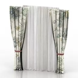 Texture Curtain Two Layers 3d model
