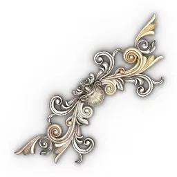 Classic Floral Decor Molding 3d model