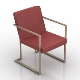 Coffee Armchair Steel Frame 3d model
