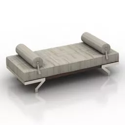 White Corner Sofa With Coffee Table In Living Room 3d model
