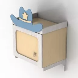 Modern Walnut Locker With Drawers 3d model