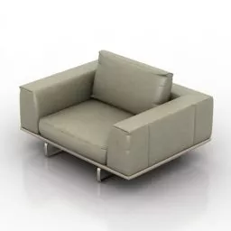 Leather Square Armchair Upholstery 3d model