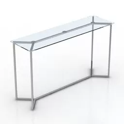 High Glass Table Steel Leg 3d model