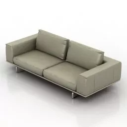 Sofa Upholstered Beige Textile 3d model
