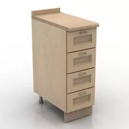 Simple Wood Locker With Multiple Drawers 3d model