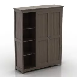 Wardrobe For Bedroom Brown Wood 3d model