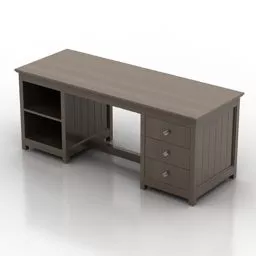 Curved Bookshelf Rack With Under Cabinet 3d model