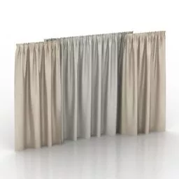 Satin Curtain Set Two Color 3d model