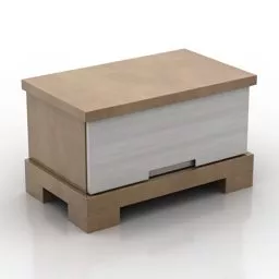Simple Modern Nightstand Furniture 3d model