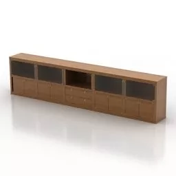 Long Locker With Drawers 3d model