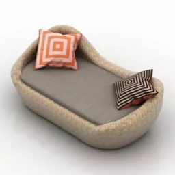 Bench Seat Sofa Fabric Material 3d model