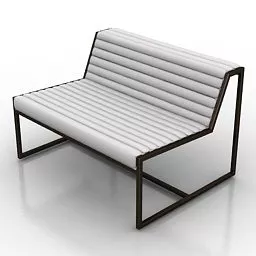 Red Sofa With Square Tea Table 3d model