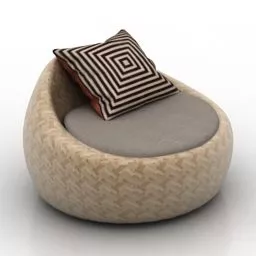 Rattan Bag Armchair 3d model