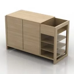 Bedside Table With Handle 3d model