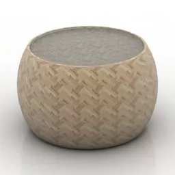 Rattan Stool Table 3d model