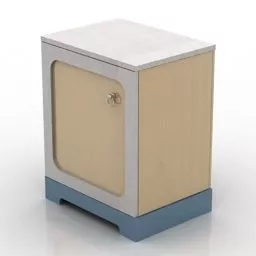 Nightstand Flat Side With Lock Door 3d model
