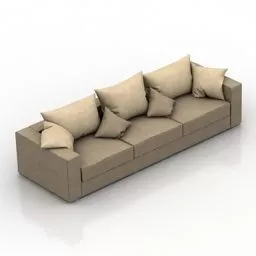 Sofa Three Seat With Towel 3d model