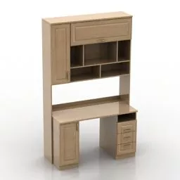 Single Wood Shelf Rack 3d model