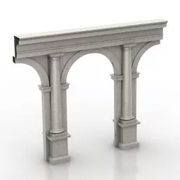 Rectangle Column With Black Stone Base 3d model
