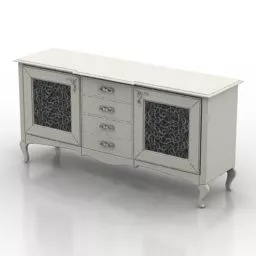 Antique White Painted Locker 3d model