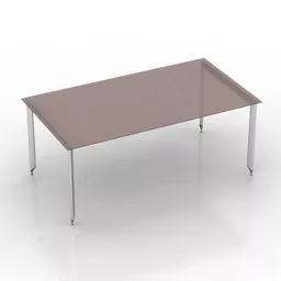 Rectangular Table Brown Glass 3d model
