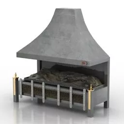 Fireplace Modernism 3d model