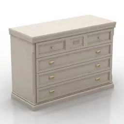 Antique Wood Locker European Style 3d model