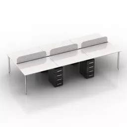 Square Walnut Table 3d model