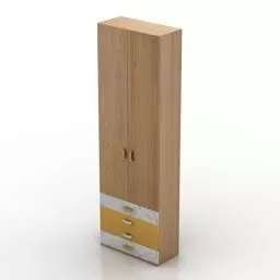 High Wardrobe With Drawers 3d model