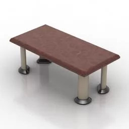 Wood Table Rectangular Shape Steel Leg 3d model Wood Table Rectangular Shape Steel Leg 3d model