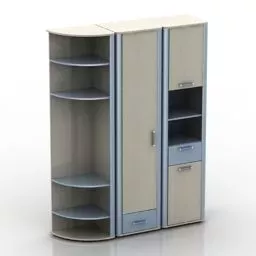 High Wheels Shelf Steel Frame 3d model