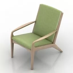Green Sofa Armchair With Cushion 3d model