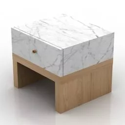 Nightstand Marble Top 3d model