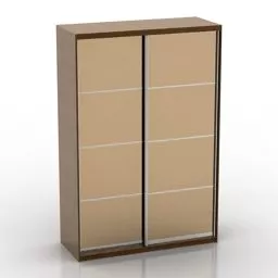 Bedroom Wardrobe White Color 3d model