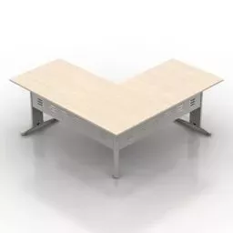 Brown Wood Bedside Table With Circle Handle 3d model