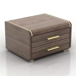 Wood Nightstand Smooth Edge 3d model