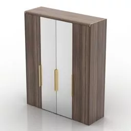 Modern Bed With Bookshelf On Back 3d model