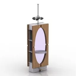 Rack Mirror Oval Shaped 3d model