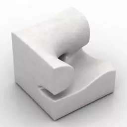Art Vase Sculpture On Wood Stand 3d model
