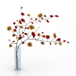 Glass Flower Vase Red Color 3d model