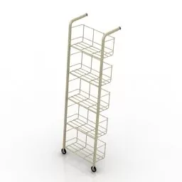 High Wheels Shelf Steel Frame 3d model