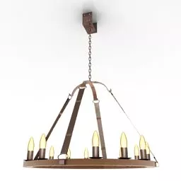 Brass Circle Celling Lamp 3d model