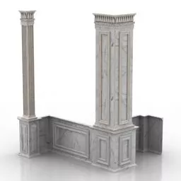 Classic Column Wall Panel 3d model