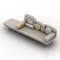 Single Corner Sofa Beige Color 3d model