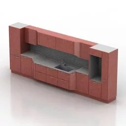 Kitchen Cabinet With Oven And Hood 3d model