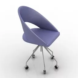 Purple Office Armchair Wheels 3d model