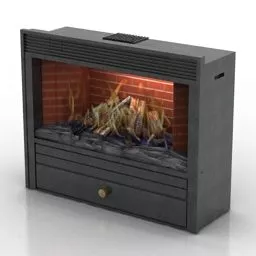 Portable Steel Fireplace Novara 3d model